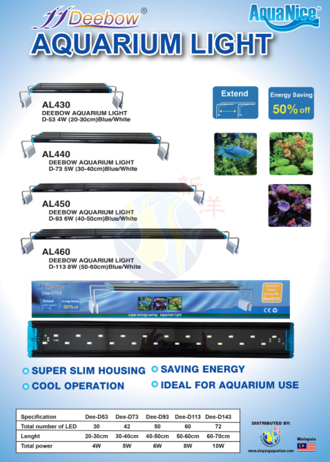 Rampe LED Extra-Plate DEEBOW Dee-D73 (5W / 30-40cm)
