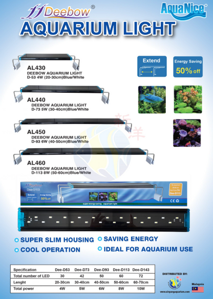 Rampe LED Extra-Plate DEEBOW Dee-D143 (10W / 60-80cm)